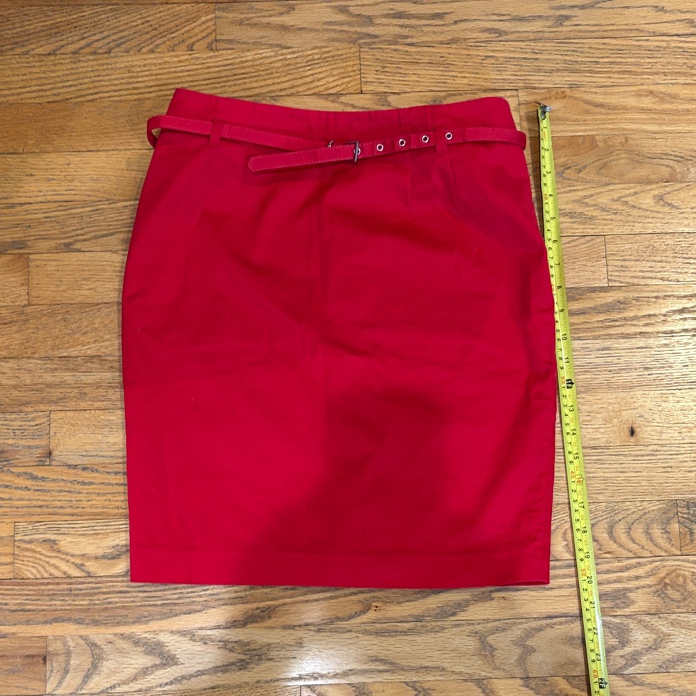 Amanda and Chelsea Red belted pencil skirt size 4